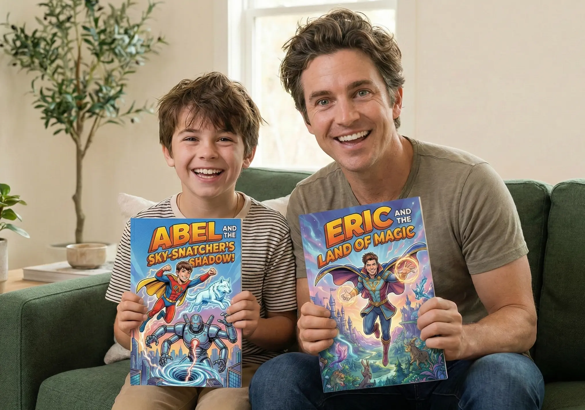 Child reading their personalized comic book